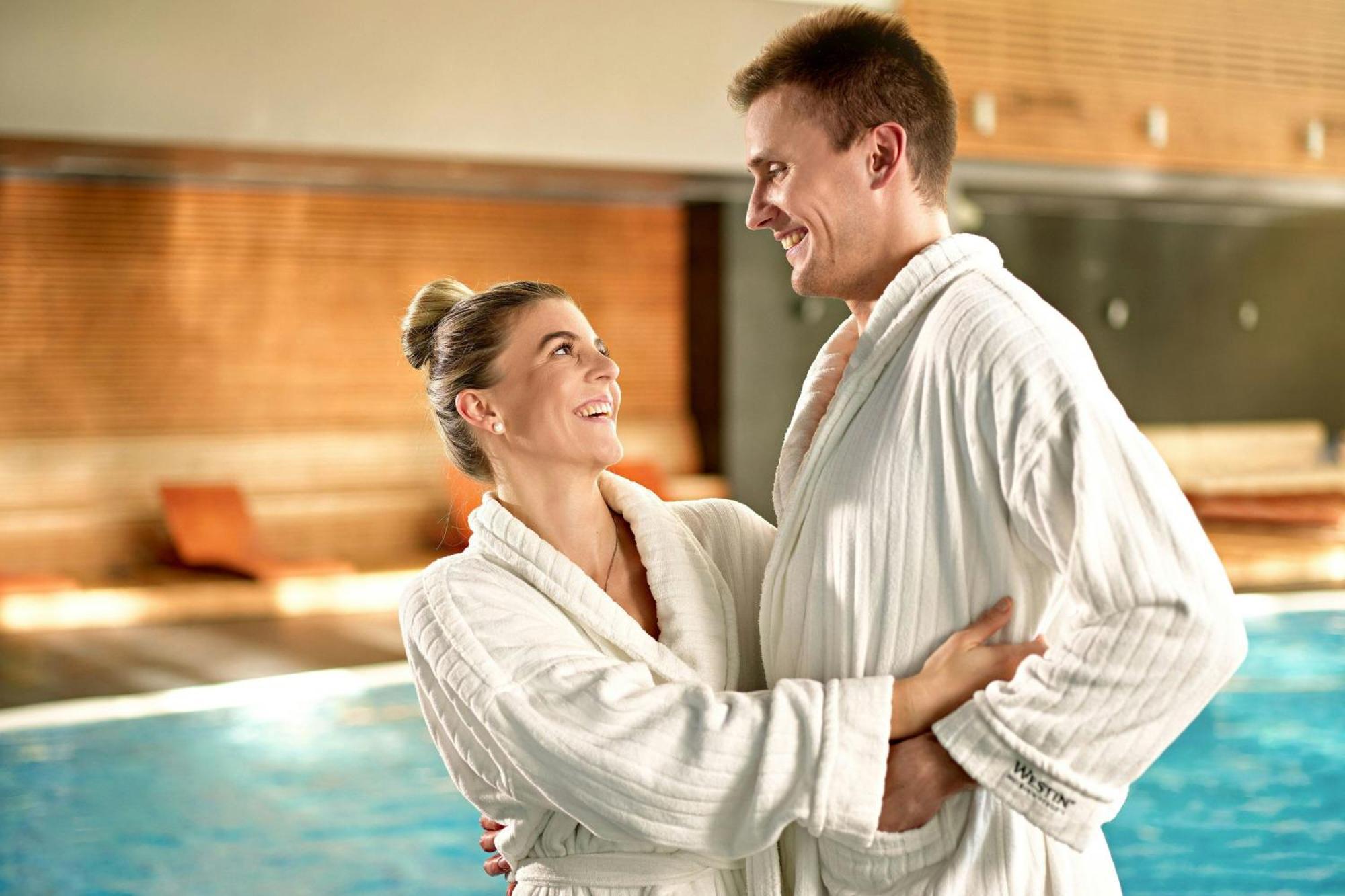 The Westin Zagreb Hotel Exterior photo A couple wearing bathrobes